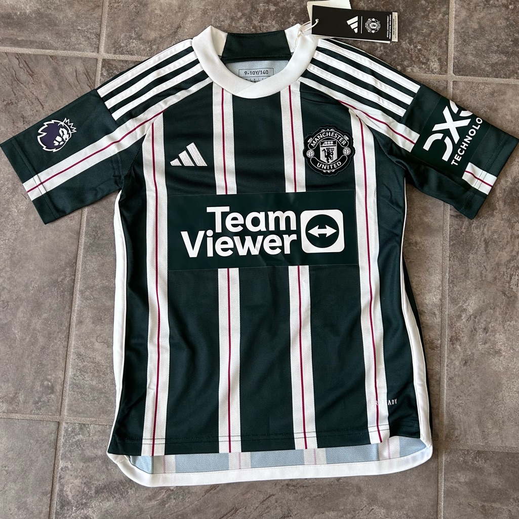 Nwt Manchester United Rashford Adidas Away Jersey 2023 - 2024 Season Youth S